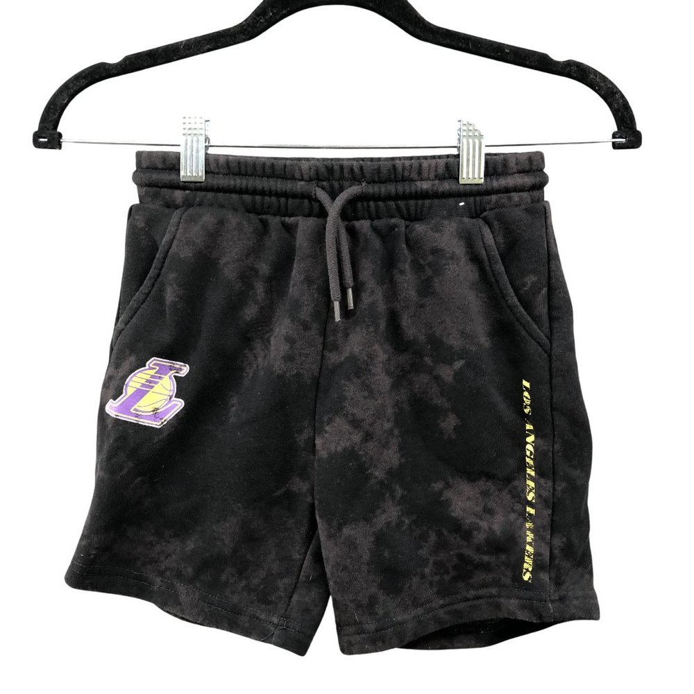 Kids Boys Size 7 NBA Los Angeles Lakers Sweat Shorts Tie Dye Black‎ Girls